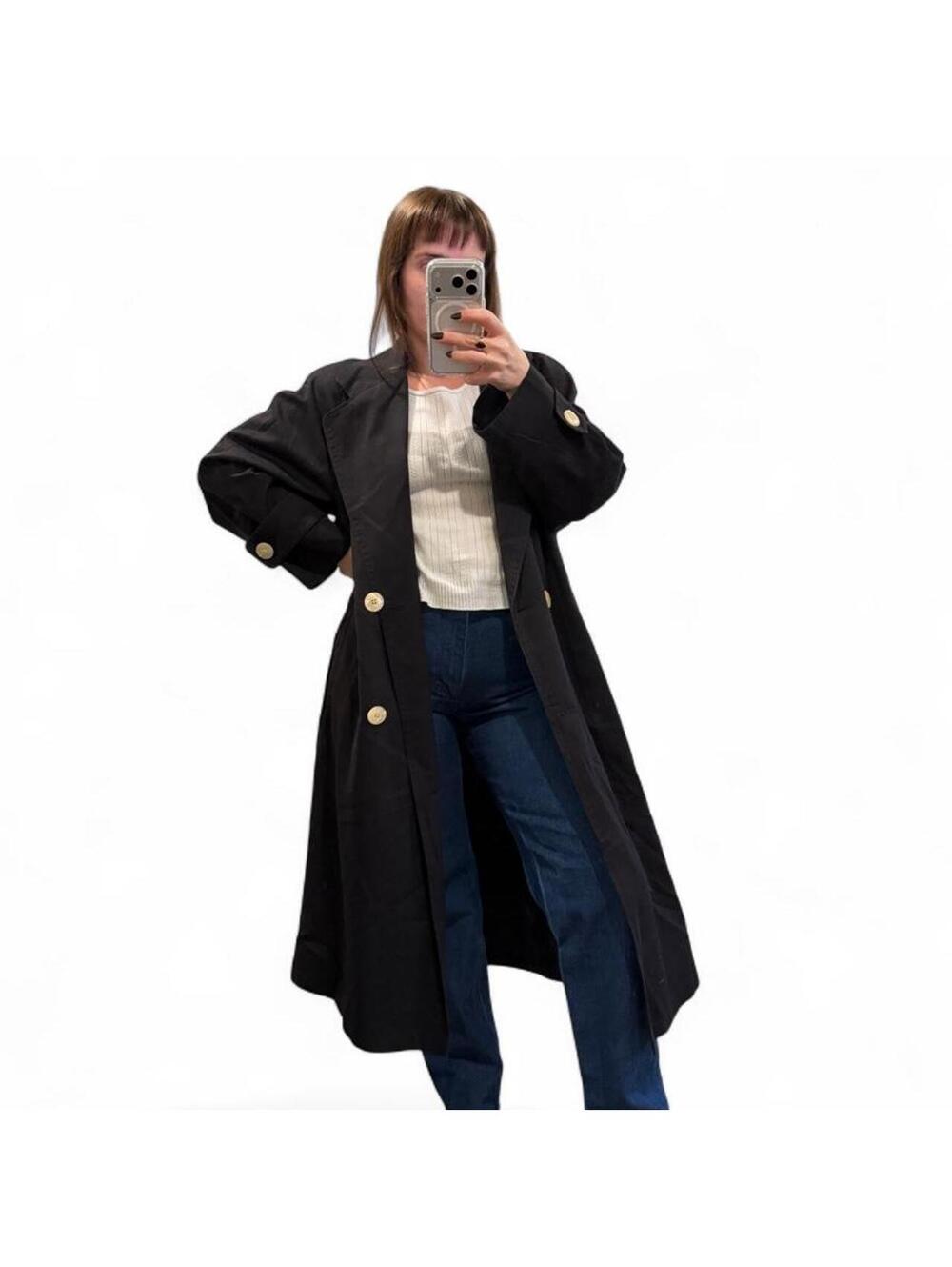 Vintage London Fog Black Belted Trench Coat
